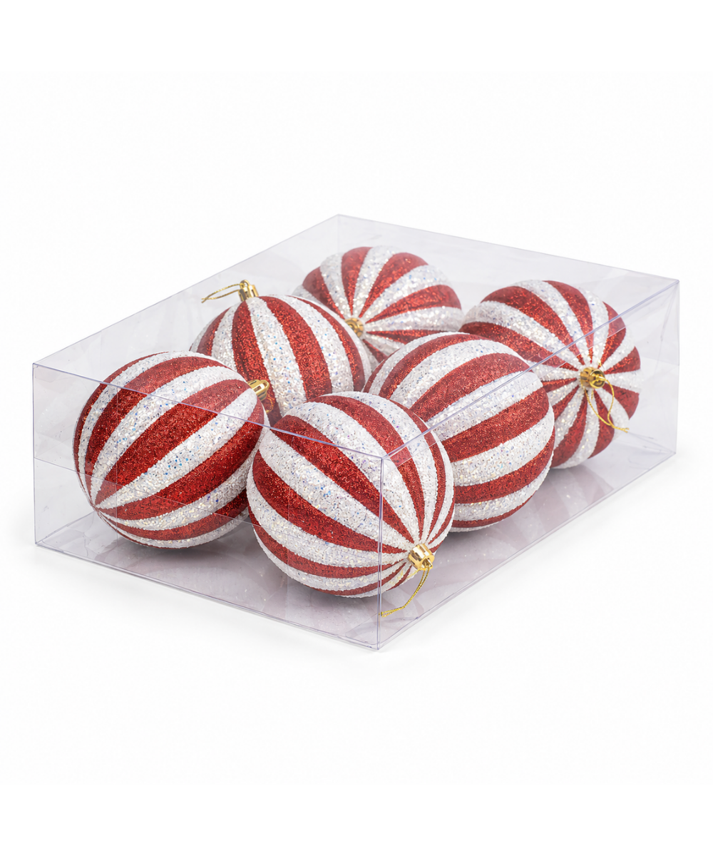 Bola Roja Blanca 12 cm x6
