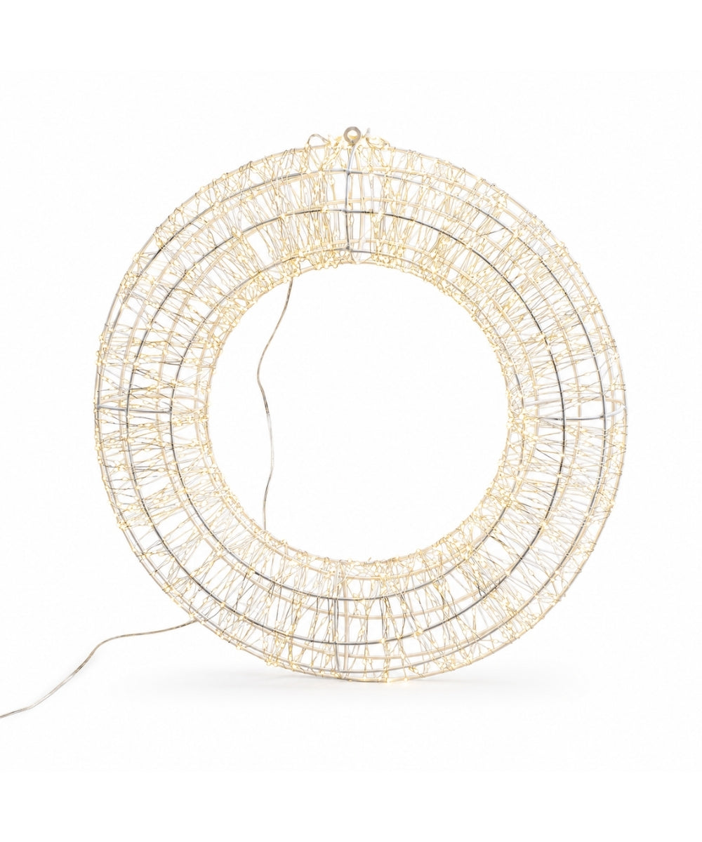 Aro Navideño Iluminado Blanco con Luz Cálida 50 cm