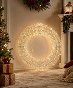 Aro Navideño Iluminado Blanco con Luz Cálida 50 cm