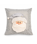 Cojín Navideño Santa Plateado 43 x 43 cm