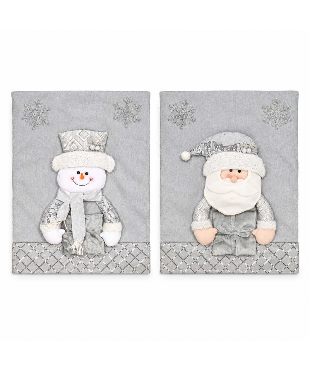 Forro Silla Navideño Plateado Surtido 50 x 60 cm