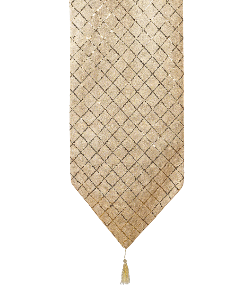 Camino de Mesa Dorado con Lentejuelas 180 cm