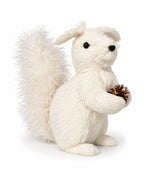 Ardilla Navideña Blanca con Piña Decorativa 25 x 20 cm