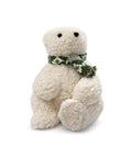 Oso Navideño Decorativo Blanco con Bufanda Verde 12 x 25 cm