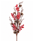 Follaje Navideño con Berries Rojas y Piñas 85 cm