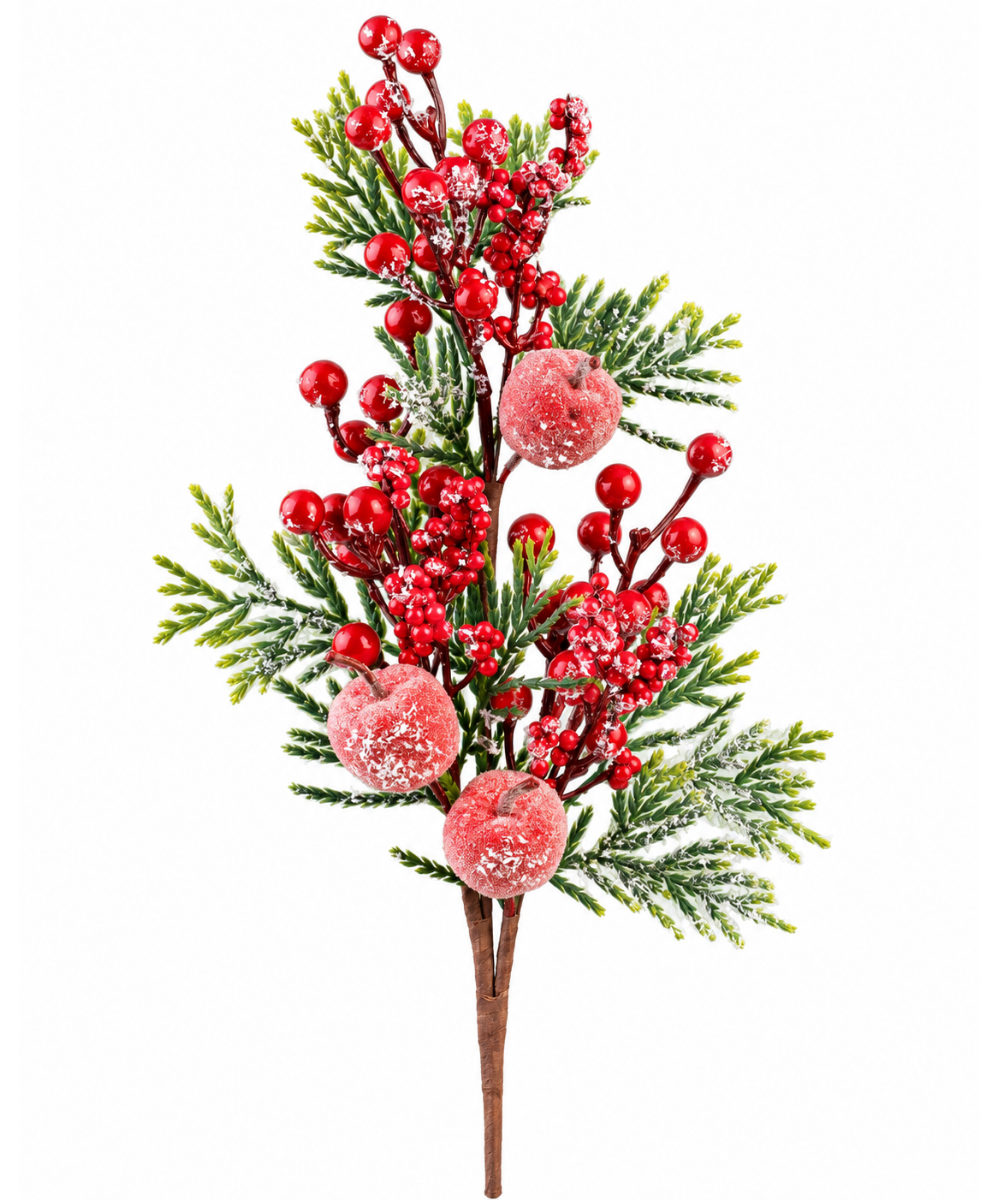 Follaje Navideño 60 cm con Manzanas y Berries