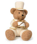 Oso Navideño Beige con Tambor y Sombrero 35 x 17 cm