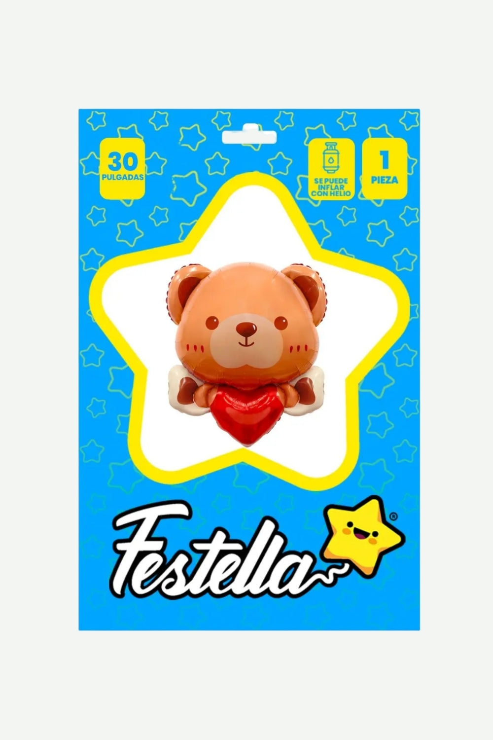 Globo Metalizado De Oso con Corazon de 30"