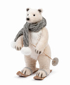 Oso Polar Navideño Esquiador Blanco y Gris 54 cm