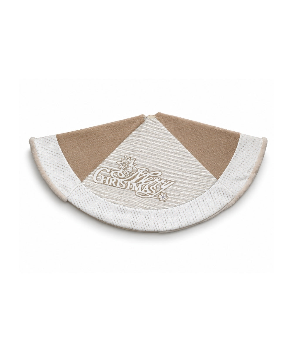 Pie de Árbol de Navidad Dorado Merry Christmas 122 cm Base Decorativa para Árbol
