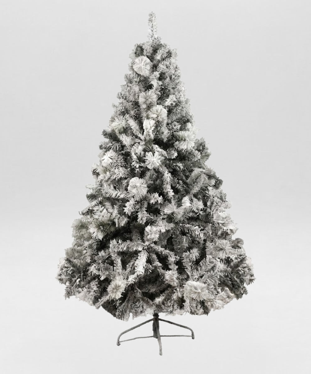 Pino Bahamas Verde Flockizado Árbol de Navidad Decorativo Nevado Artificial