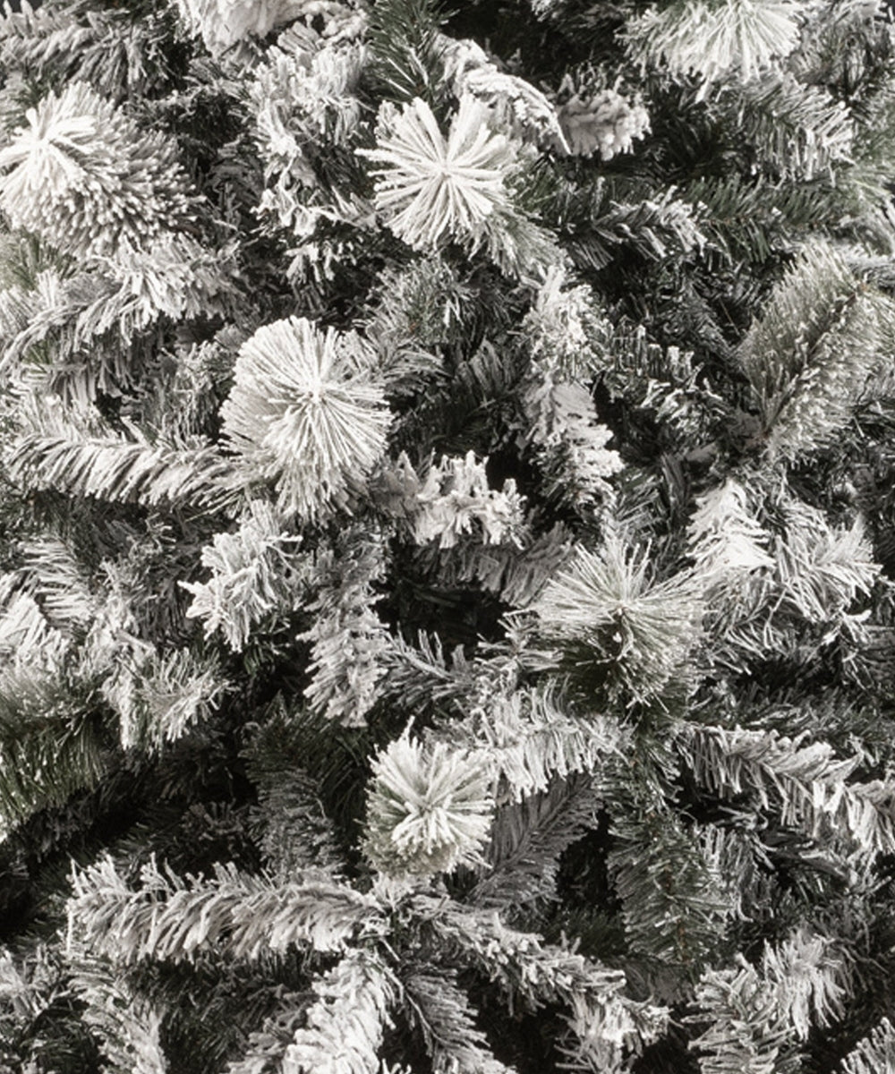 Pino Bahamas Verde Flockizado Árbol de Navidad Decorativo Nevado Artificial