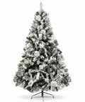 Pino Bahamas Verde Flockizado Decorativo Nevado