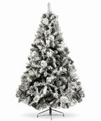 Pino Bahamas Verde Flockizado Decorativo Nevado