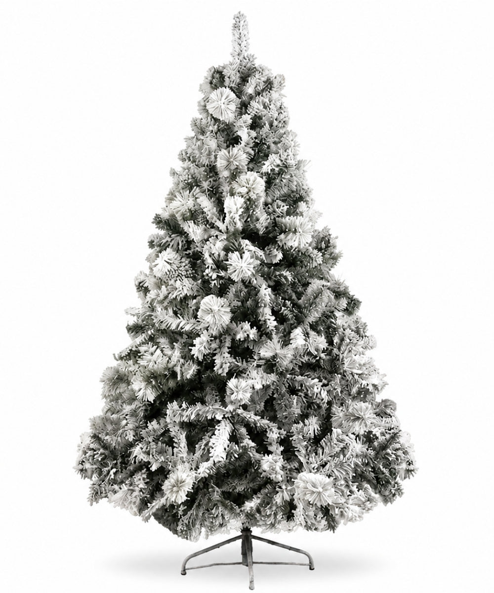 Pino Bahamas Verde Flockizado Árbol de Navidad Decorativo Nevado Artificial
