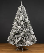 Pino Bahamas Verde Flockizado Árbol de Navidad Decorativo Nevado Artificial