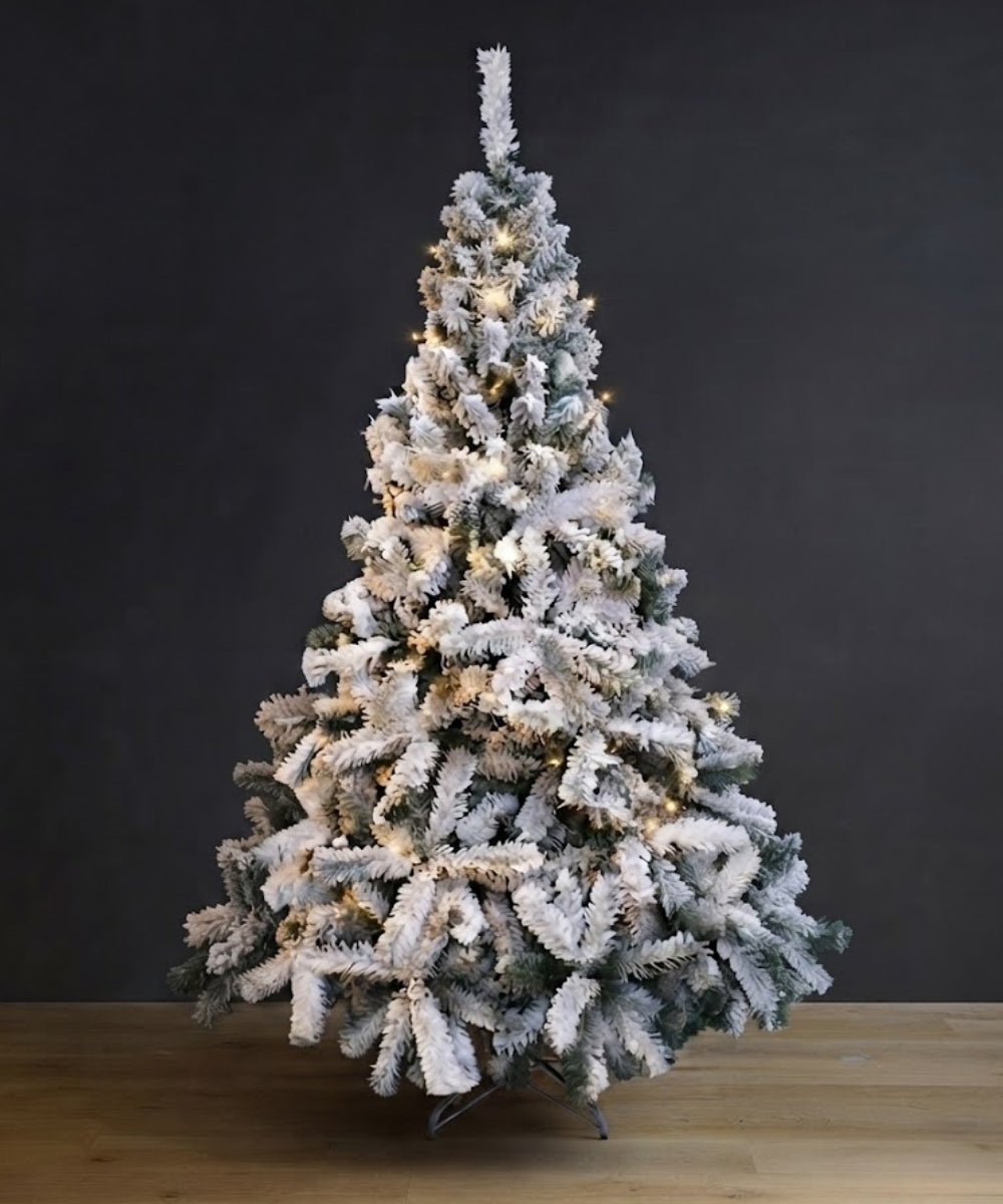 Pino Príncipe Verde BM Flockizado Árbol de Navidad Nevado Artificial Decorativo