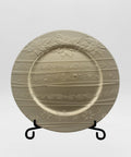 Plato Decorativo 33 cm Champaña con Relieve para Centro de Mesa y Decoración