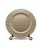 Plato Decorativo 33 cm Champaña con Relieve para Centro de Mesa y Decoración