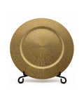 Plato Decorativo 33 cm Dorado con Relieve Centro de Mesa Elegante