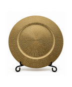 Plato Decorativo 33 cm Dorado con Relieve Centro de Mesa Elegante
