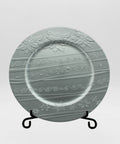 Plato Decorativo 33 cm Plata con Relieve Centro de Mesa Elegante para Eventos y Navidad