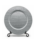 Plato Decorativo 33 cm Plata con Relieve Centro de Mesa Elegante para Eventos y Navidad
