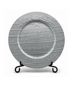 Plato Decorativo 33 cm Plata con Relieve Centro de Mesa Elegante para Eventos y Navidad