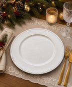 Plato Decorativo 33 cm Silver Centro de Mesa Elegante para Eventos y Navidad