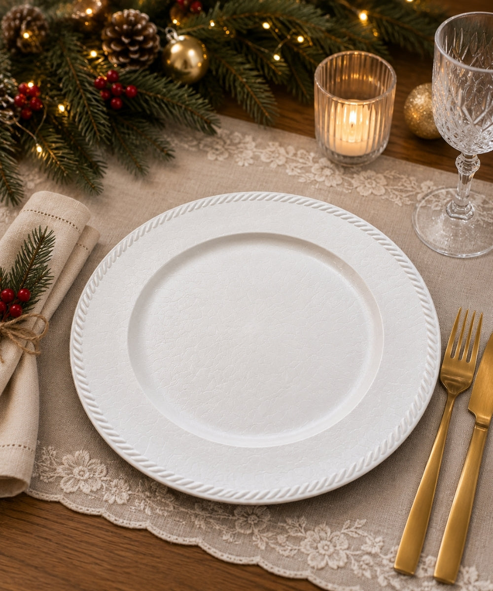 Plato Decorativo 33 cm Silver Centro de Mesa Elegante para Eventos y Navidad