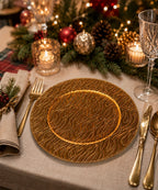 Plato Decorativo Dorado 33 cm Centro de Mesa Elegante para Eventos y Navidad