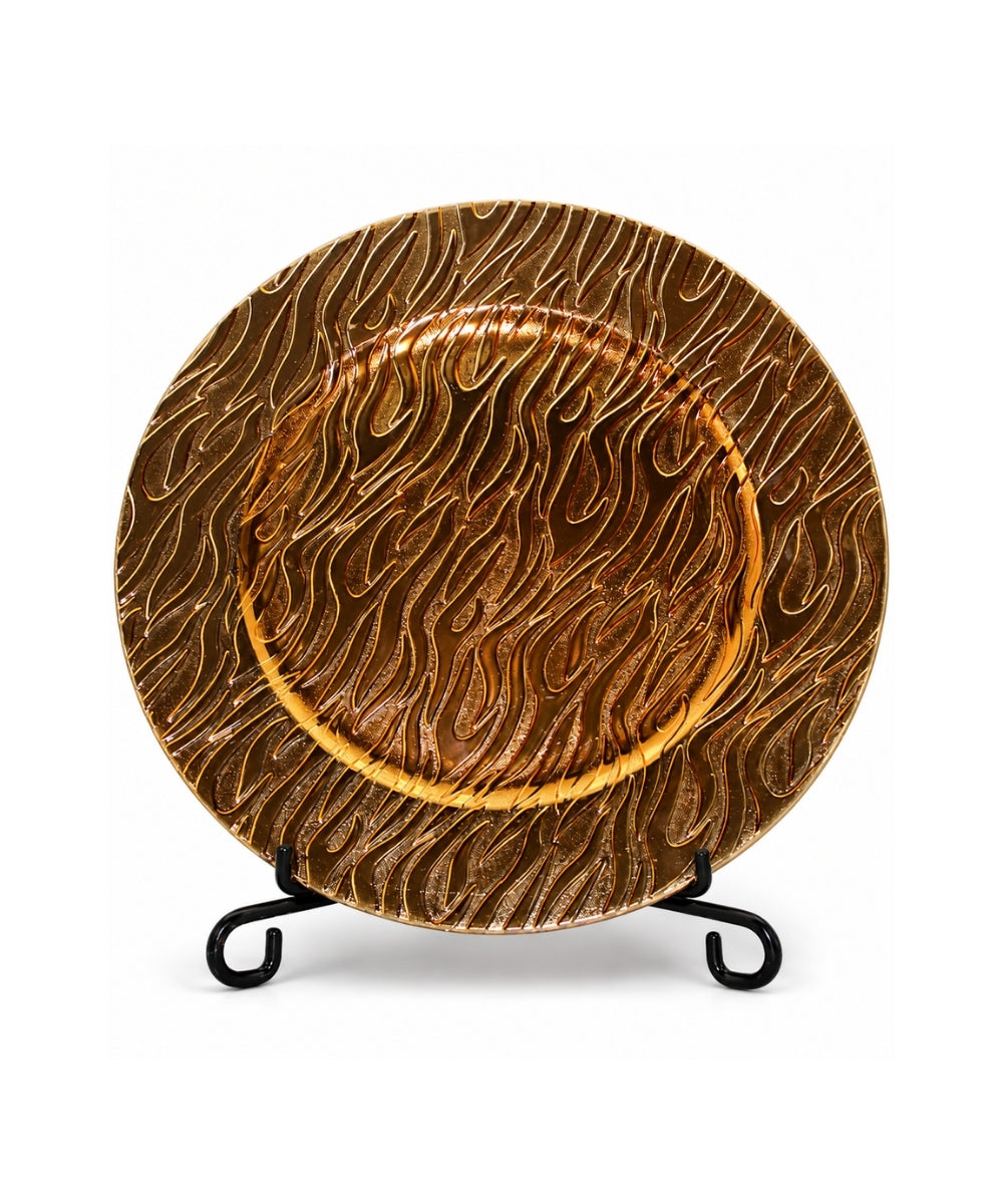Plato Decorativo Dorado 33 cm Centro de Mesa Elegante para Eventos y Navidad