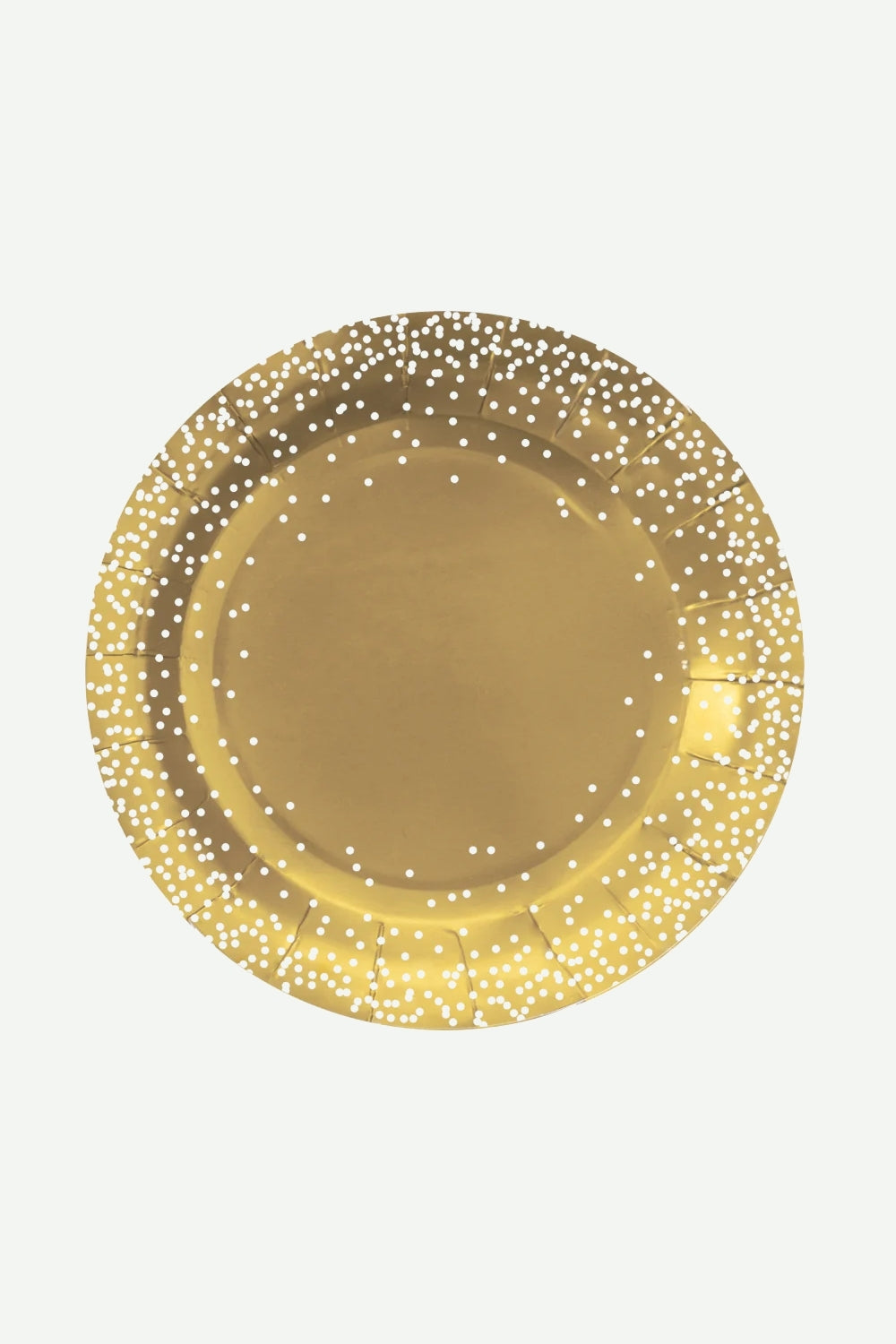 Plato de Torta Metalizado Confetti Dorado
