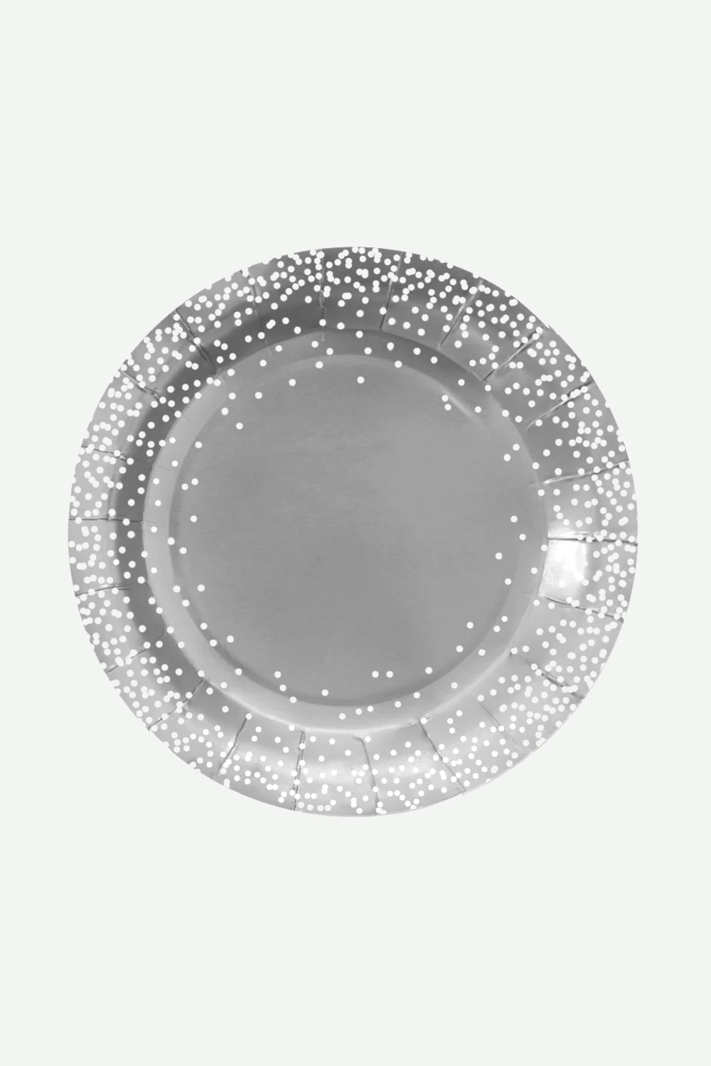 Plato de Torta Metalizado Confetti Plateado
