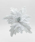 Poinsettia Gamuza Mate con Semillas Blanco 25x32 cm Flor Navideña Decorativa