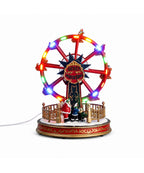 Parque Navideño USB Rojo y Dorado con Rueda Iluminada