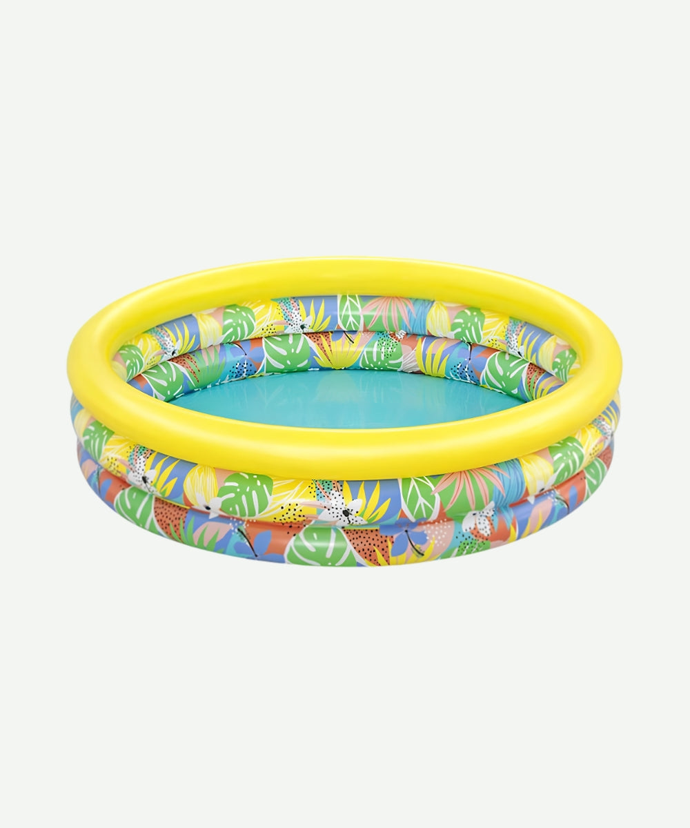 Piscina Inflable Infantil de 3 Anillos Diseño Floral para Niños