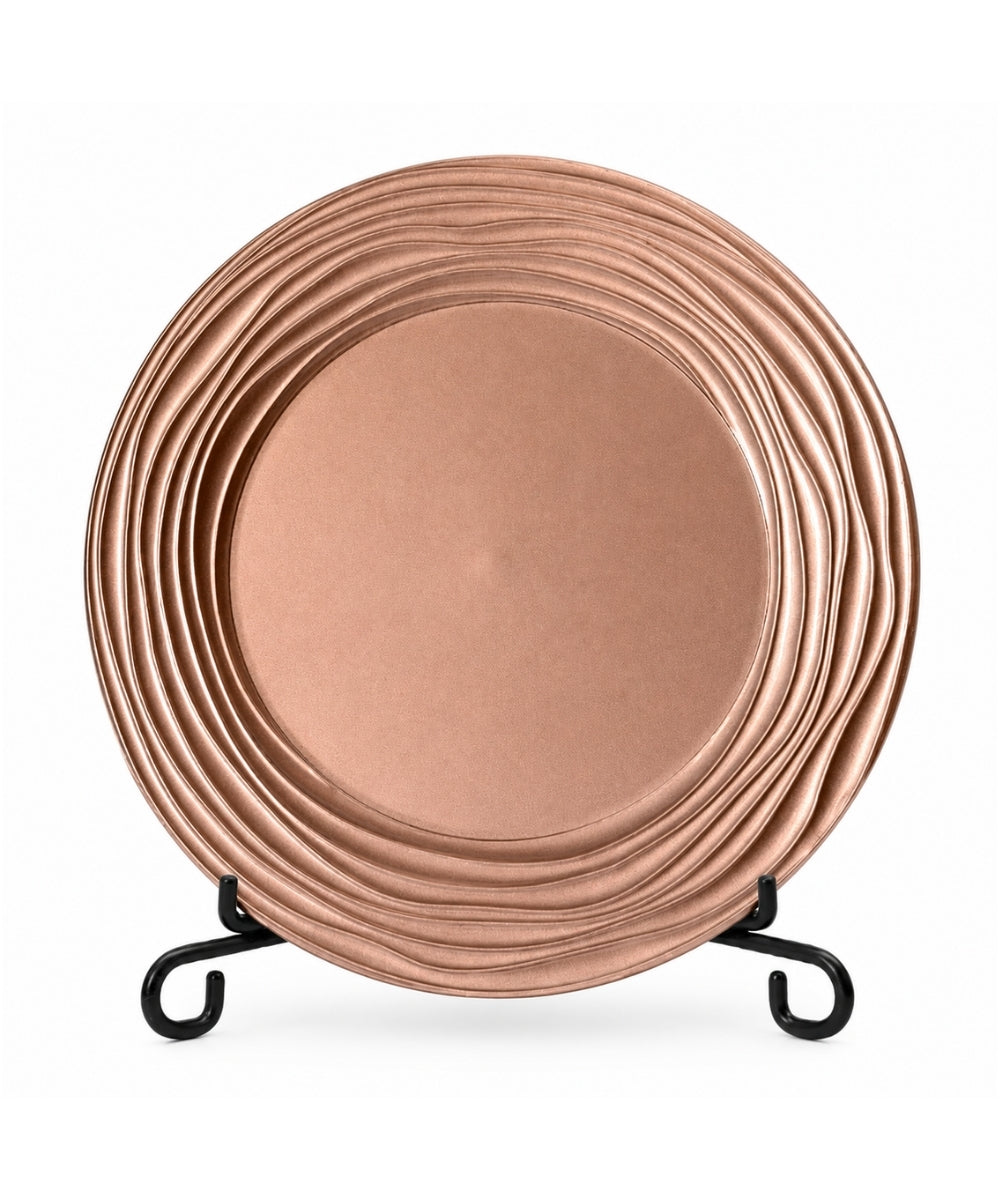 Plato 33cm Oro Rosa Borde Irregular