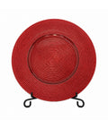 Plato Base Navideño Rojo Texturizado 33 cm
