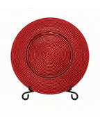 Plato Base Navideño Rojo Texturizado 33 cm