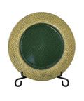 Plato Base Navideño Verde y Dorado 33 cm
