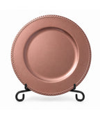Plato Borde Trenzado Oro Rosa 33cm
