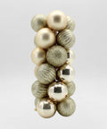 Set x24 Bolas Navideñas 10 cm Champaña Esferas Decorativas para Árbol de Navidad