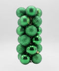 Set x24 Bolas Navideñas 10 cm Verde Esmeralda Esferas Decorativas para Árbol de Navidad