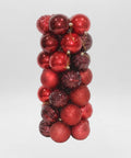 Set x35 Bolas Navideñas 8 cm Rojo Esferas Decorativas para Árbol de Navidad