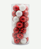 Set X35 Bolas Surtidas Rojo/Blanco 7cm