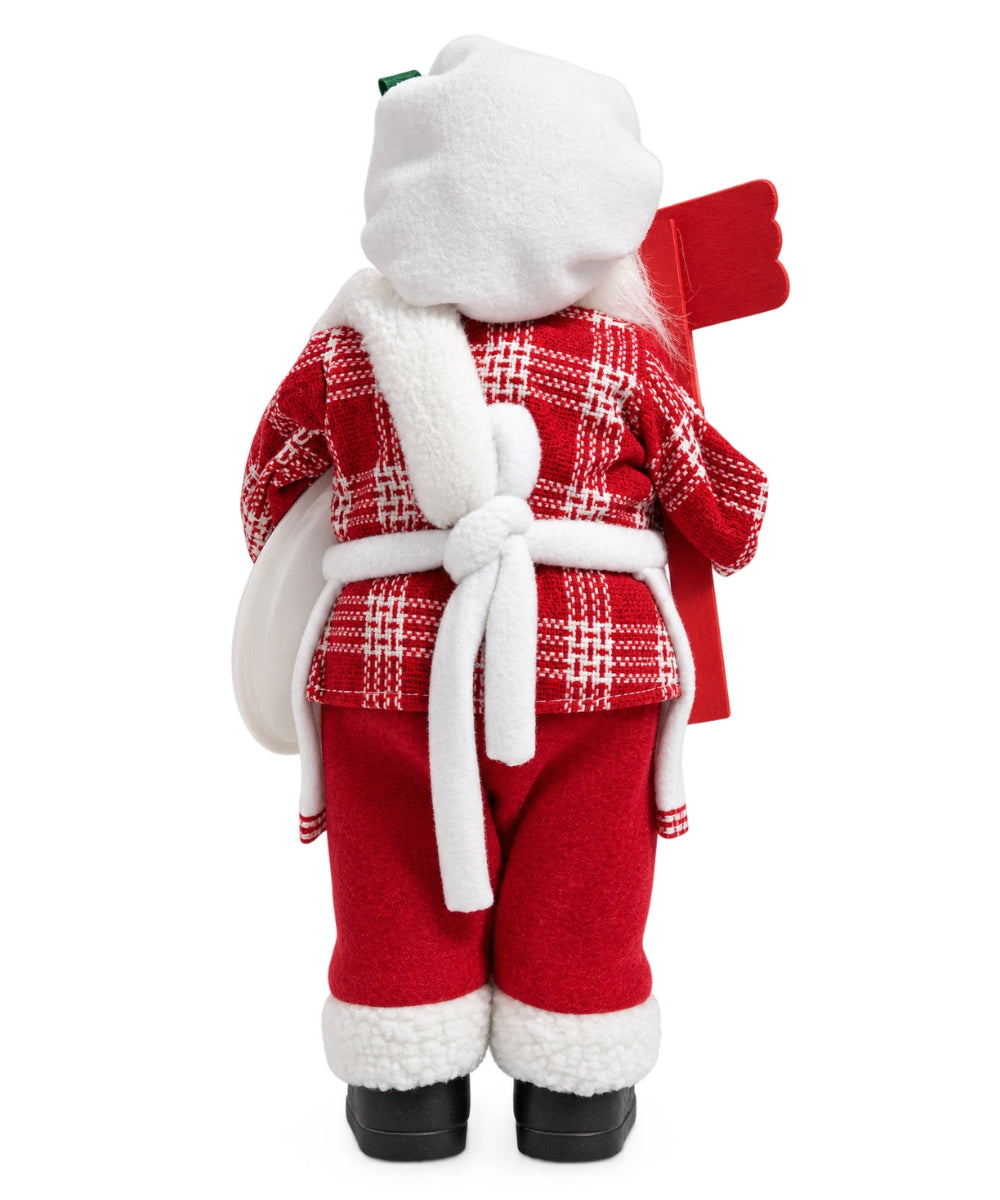 Santa Claus Navideño Rojo y Blanco con Letrero Welcome 35 x 11 cm