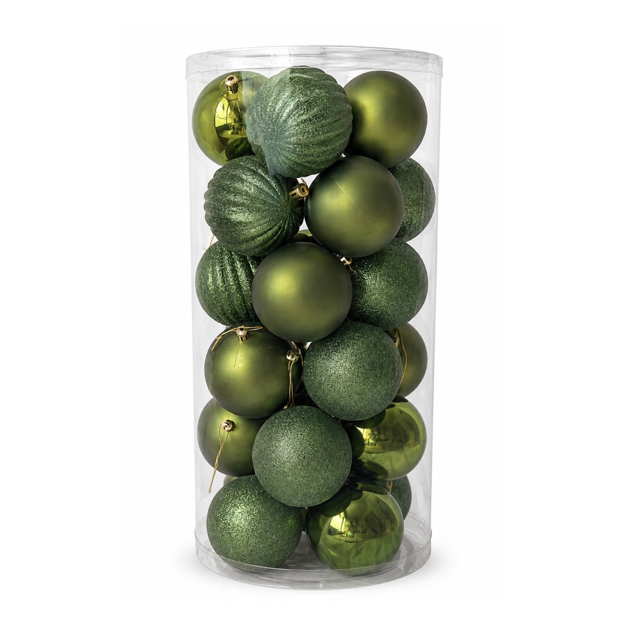Set x24 Bolas Navideñas 10 cm Verde Esmeralda Esferas Decorativas para Árbol de Navidad