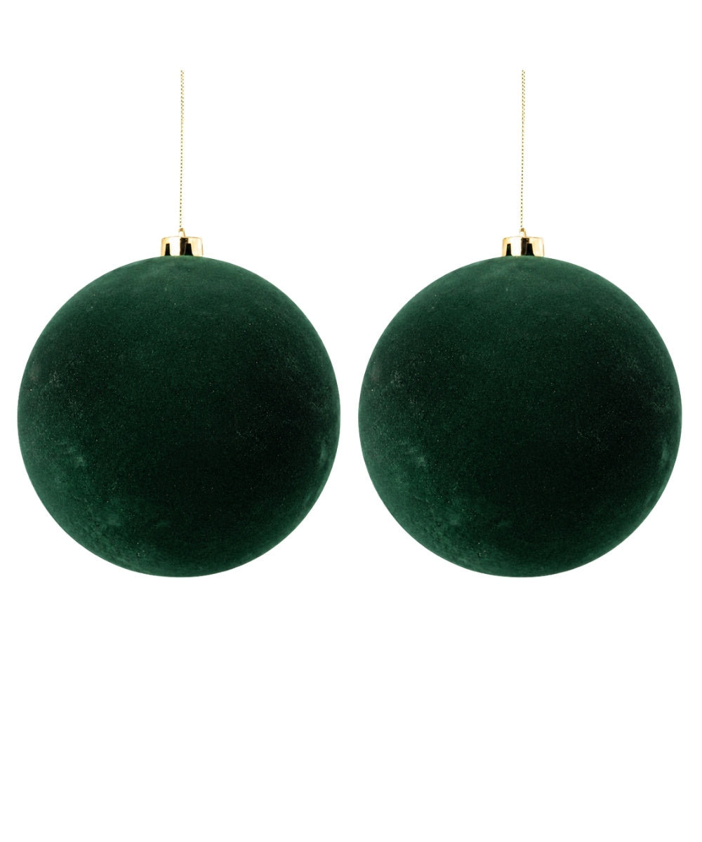 Set x2 Bolas Navideñas Verdes 20 cm