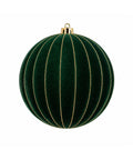 Set x2 Bolas Navideñas Verdes 20 cm con Detalles Dorados